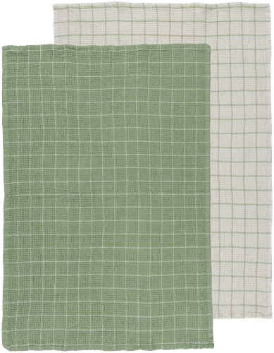 House 厨房毛巾 50x70厘米 威化格纹 绿色 2条装