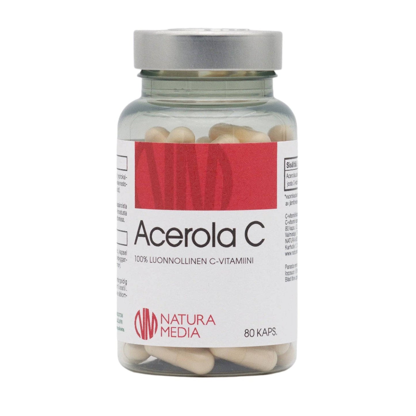 Natura Media Acerola C 80 kaps.｜Natura Media 针叶樱桃 C 80 粒。