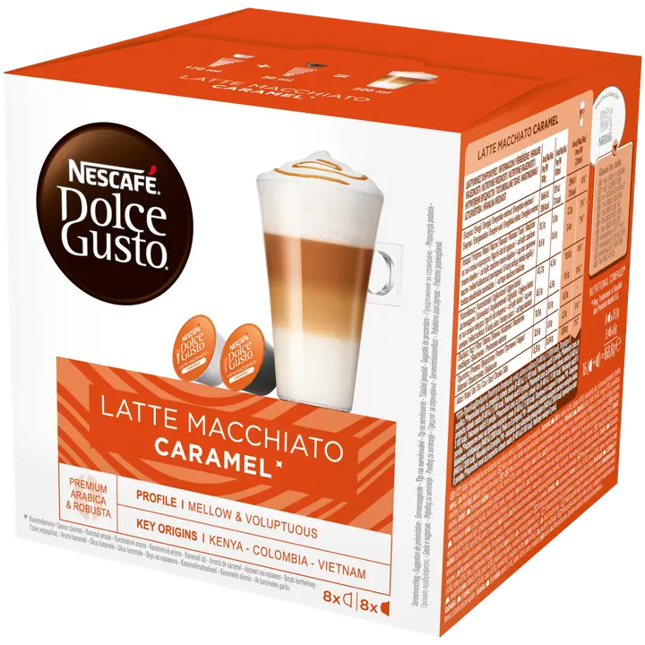 Nescafé Dolce Gusto 16kaps/145.6g Latte Macchiato Caramel maitokahvikapseli｜Dolce Gusto Nescafé Dolce Gusto 16粒/145.6克 拿铁玛奇朵 焦糖牛奶咖啡胶囊