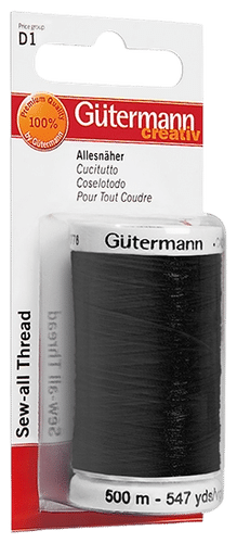 Gütermann 通用缝纫线500米涤纶，黑色