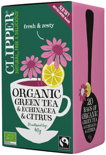 Clipper 有机绿茶、紫锥菊和柑橘 40 克 / 20 粒 公平贸易