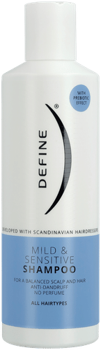 Define 温和敏感型洗发水（含益生元，温和无香，适合所有发质） 250ml｜Define Mild & Sensitive shampoo prebiootteja sisältävä mieto ja hajusteeton shampoo kaikille hiustyypeille 250ml