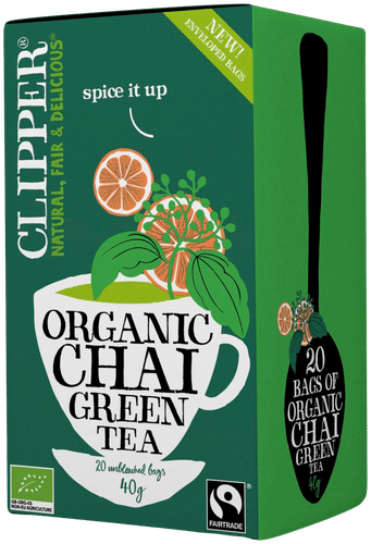 Clipper Luomu Vihreä tee, chai 20ps / 40g Reilu kauppa｜Clipper 有机绿茶、印度奶茶 20ps / 40g 公平贸易