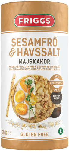 Friggs Gluteeniton Maissikakku Seesaminsiemen & merisuola 130g｜Friggs 无麸质芝麻海盐玉米饼 130g