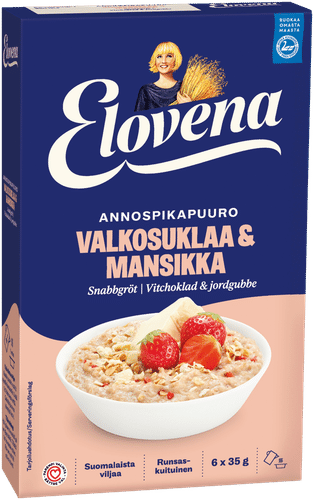 Elovena 210g valkosuklaa & mansikka annospikapuuro｜Elovena 210克白巧克力草莓即食燕麦片