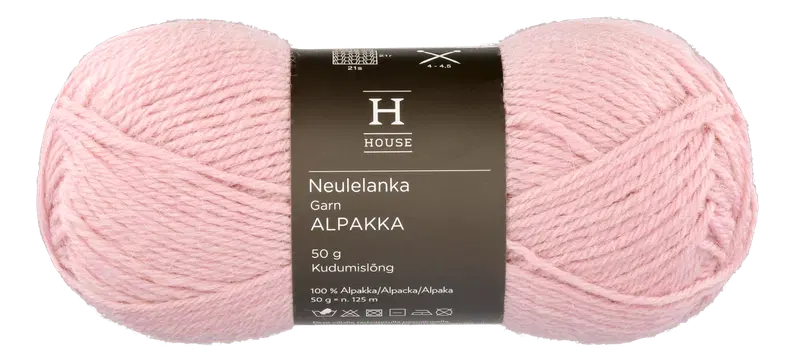 House 羊驼毛编织线 710234 50克 浅粉 11326｜House neulelanka Alpakka 710234 50 g Light Pink 11326