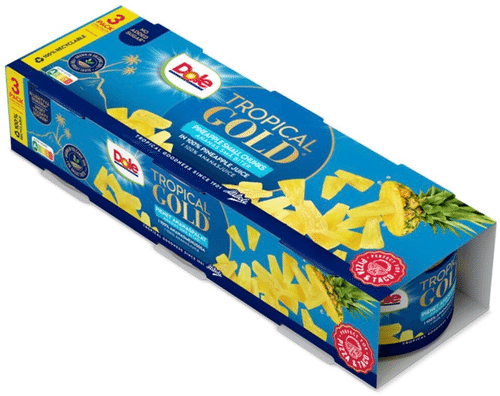 Dole 热带黄金小菠萝块（果汁浸，适合披萨和塔可，3包装） 3x227/139g