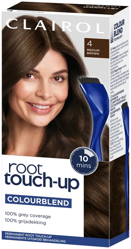 Clairol 根部补色染发剂 4 中棕色｜Clairol Root touch-up tyviväri 4 keskiruskea