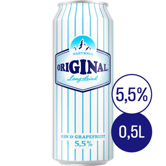 Hartwall Original Long Drink White Label Grapefruit 5,5% 0,5 l｜Hartwall Original Long Drink 白标西柚 5.5% 0,5 l