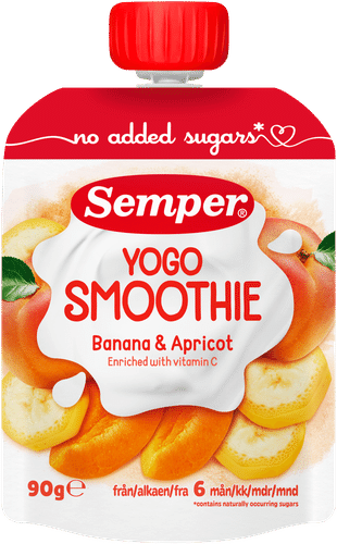 Semper Yogo Smoothie 香蕉杏子 6个月 酸奶水果泥 90g