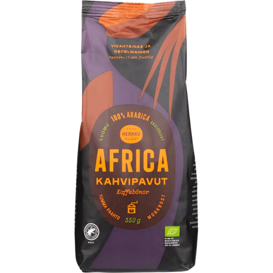 Herkku Africa 350g kahvipavut tumma paahto luomu｜Herkku 非洲 350 克咖啡豆深度烘焙有机
