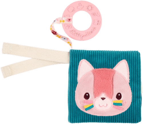 Lilliputiens 软布书咬胶玩具 猫