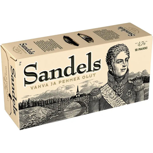 18 x Sandels 4,7 % olut 0,33 l tlk salkku｜Sandels 18 瓶 Sandels 4.7% 饮料，每箱 0.33 升