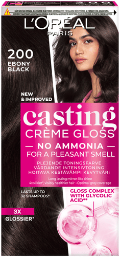 L'Oréal Paris Casting Crème Gloss 200 Ebony Black Musta kevytväri 1kpl