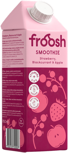 Froosh Smoothie Mansikka, Mustaherukka & Omena 750 ml｜Froosh 草莓、黑醋栗和苹果冰沙 750 ml