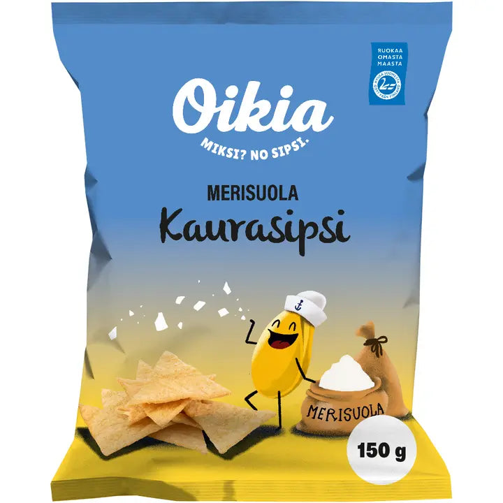 Oikia Kaurasipsi merisuola 150 g-Oikia 燕麦海盐 150 g