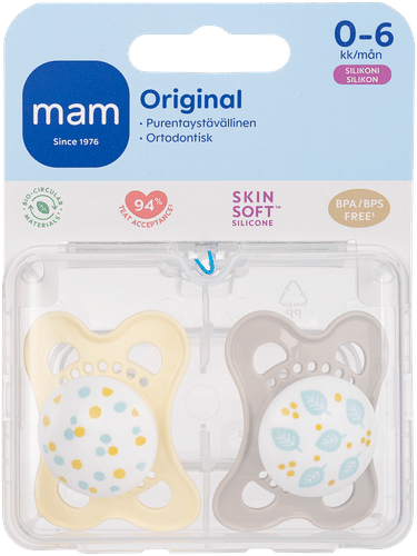 MAM Original 0-6个月 硅胶 2kpl｜MAM Original 0-6kk sil 2kpl
