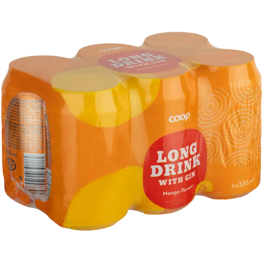 6 x Coop Mango 5,5% 0,33L mangonmakuinen long drink｜Coop 6 x Coop Mango 5.5% 0.33L 芒果味长饮
