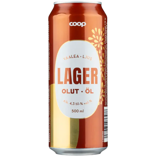 Coop Lager olut 4,3 % tölkki 0,5 l｜Coop 4.3% 罐装饮料 0,5 l