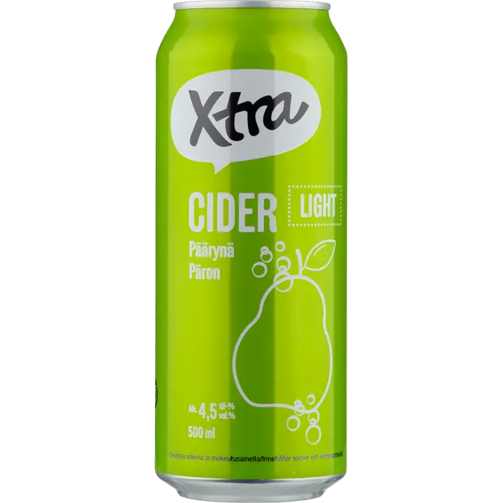 Xtra Päärynäsiideri Light 4,5% 500ml kevyt päärynäsiideri｜Xtra 淡梨苹果饮品 4.5% 500ml 淡梨苹果饮品