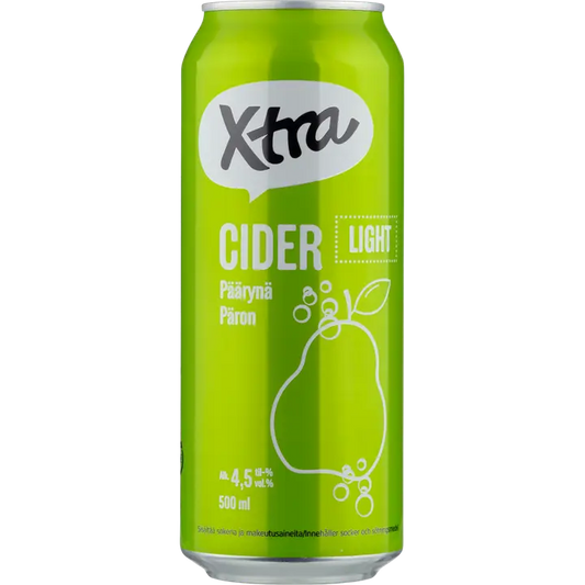 Xtra Päärynäsiideri Light 4,5% 500ml kevyt päärynäsiideri｜Xtra 淡梨苹果饮品 4.5% 500ml 淡梨苹果饮品