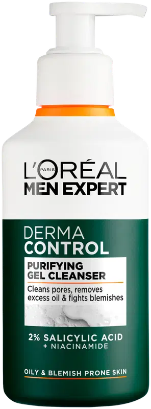 L'Oréal Paris 男士专家控油舒缓洁面凝胶 260 ml｜L'Oréal Paris Men Expert Derma Control puhdistusgeeli herkälle iholle 260 ml