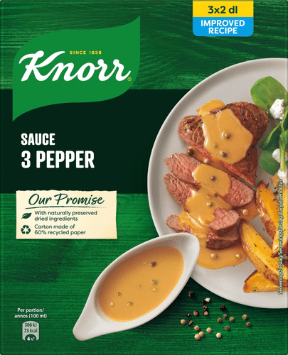 Knorr 胡椒酱 酱料配料 3x32 g｜Knorr 3 Pippurin kastike Kastikeaines 3x32 g