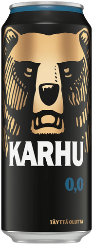 Karhu 无醇拉格麦芽饮料 0.0% 罐装 0,5 L｜Karhu Alkoholiton Lager olut 0,0% tölkki 0,5 L