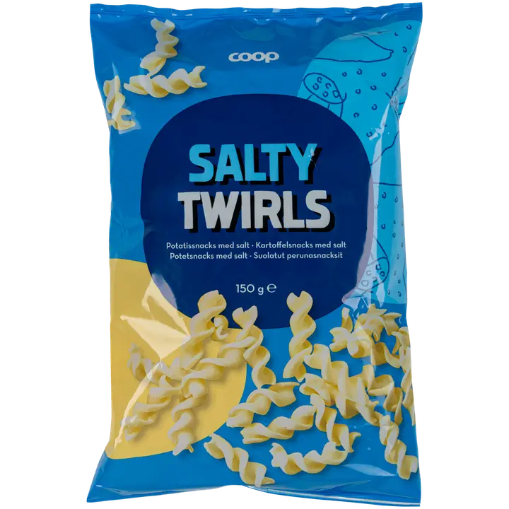 Coop Salty Twirls suolatut perunasnacksit 150 g-Coop Salty Twirls 咸薯零食 150 g