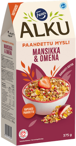 Fazer Alku Mansikka & omena paahdettu mysli 375 g｜Fazer Alku 草莓苹果烤麦片 375 g