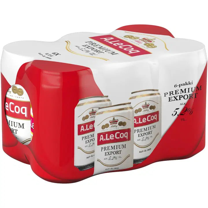 6 x A. Le Coq Premium Export 5,2% 0,33 l tlk kutiste｜A. Le Coq 6 x A. Le Coq 优质出口 5.2% 0.33 l tlk 收缩