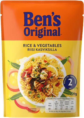 Ben's Original Valmisriisi kasviksilla 220g