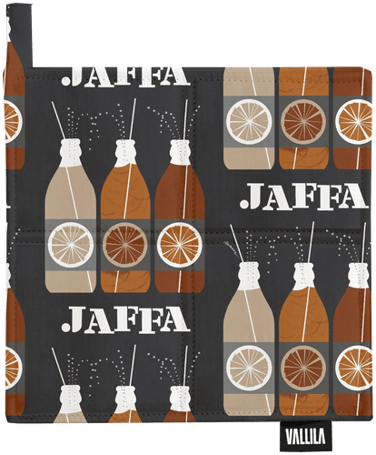 Vallila 雅法橙隔热手套 2件装 20x20厘米 灰橙混色｜Vallila patalappu Jaffa 2 kpl 20x20 cm greyora