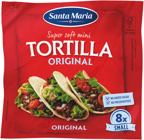 Santa Maria 原味小号小麦卷饼8片 200 g｜Santa Maria Tortilla Original Small vehnätortilla 8 kpl, 200 g