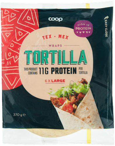 Coop 蛋白玉米饼370克 6 kpl｜Coop proteiinitortilla 370 g 6 kpl