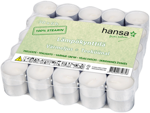 Hansa Candle steariinilämpökynttilä 6h 50kpl