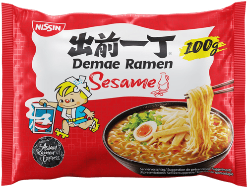 Nissin 100g Demae Ramen aasialaistyylinen pikanuudelikeitto, seesamin makuinen