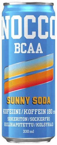 Nocco BCAA 阳光苏打气泡能量饮料 330ml｜NOCCO BCAA Sunny Soda hiilihapotettu energiajuoma 330ml