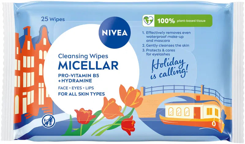 NIVEA 25片胶束洁面湿巾｜NIVEA 25kpl Micellar Cleansing Wipes -puhdistusliinat