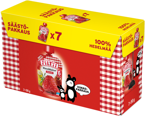 Piltti 7包 PILTTI 90克草莓水果泥 6个月便携装
