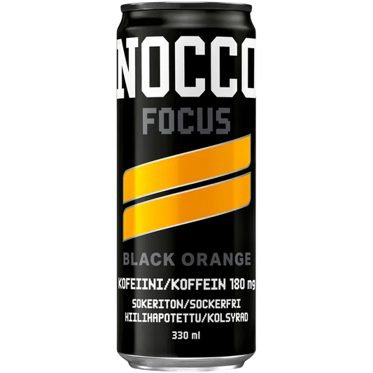 NOCCO FOCUS Black Orange hiilihapotettu energiajuoma 330ml｜Nocco FOCUS黑橙碳酸能量饮料 330ml