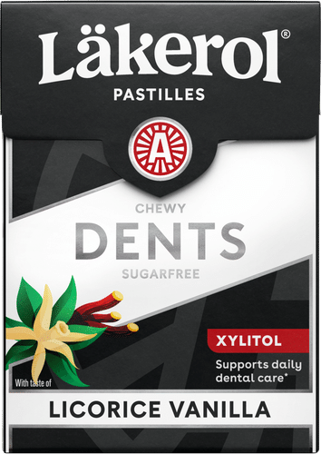 Läkerol Dents 甘草香草木糖醇含片 85g｜Läkerol Dents Licorice vanilla ksylitolipastilli 85g