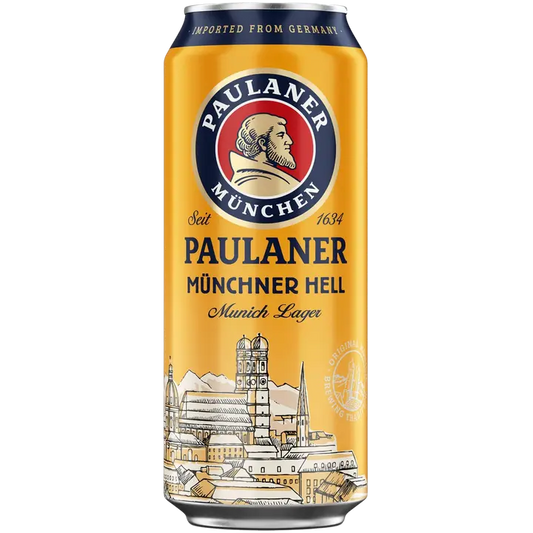 Paulaner Münchner Hell Munich Lager 4,9% 0,5l tölkki｜Paulaner Münchner Hell 慕尼黑饮品 4.9 度 0.5 升罐装
