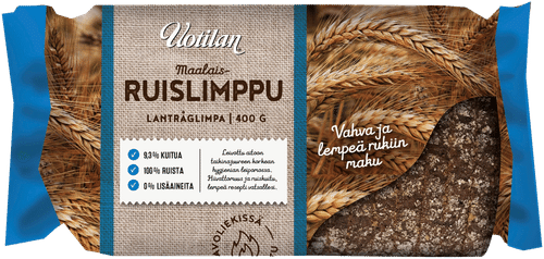 Uotilan Aito Pälkäneen Maalaisruislimppu 400g, leivinhiivaton limppu｜Uotilan Aito Pälkäneen 乡村黑麦圆面包 400g，无酵母