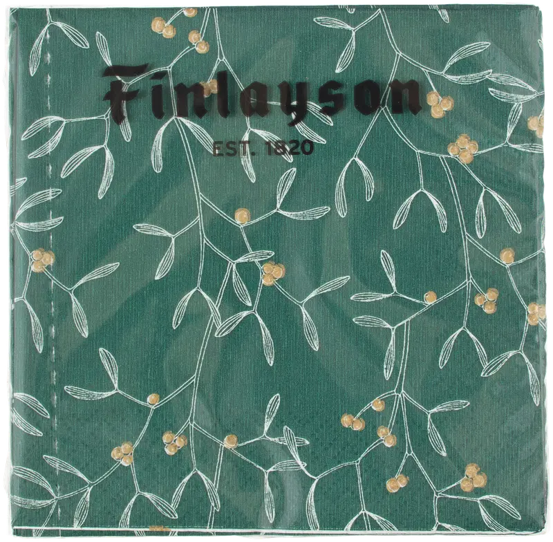 Finlayson 槲寄生绿色餐巾纸 20张/24厘米｜Finlayson Misteli vihreä lautasliina 20kpl/24cm