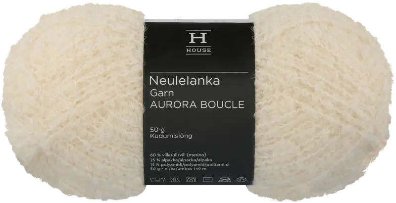 House Aurora圈圈纱线 50克 香草色 2378｜House lanka Aurora boucle 50 g vanilla 2378
