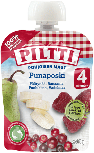 Piltti 北部风味 90g 红脸颊水果泥 4个月便携装