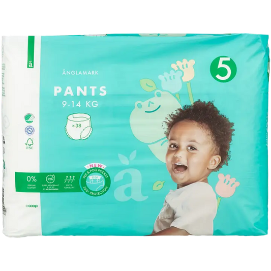 Änglamark housuvaippa koko 5, 9-14kg 38 kpl｜Änglamark 裤子尿布尺寸 5、9-14 公斤 38 kpl