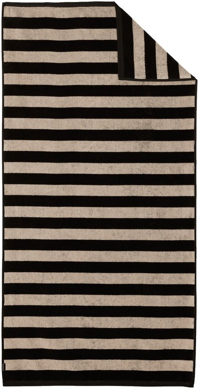 Ratia 浴巾 Raita 40x40mm 70x140cm 黑色/灰米色｜Ratia kylpypyyhe Raita 40x40mm 70x140 cm musta/greige