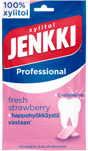 Jenkki Professional Fresh Strawberry +C全木糖醇口香糖 90g｜Jenkki Professional Fresh Strawberry +C täysksylitolipurukumi 90g